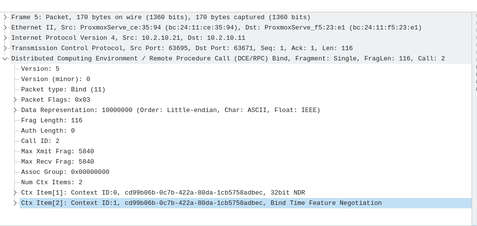 BIND de la backdoor : pas d’authentification (Auth Length = 0)